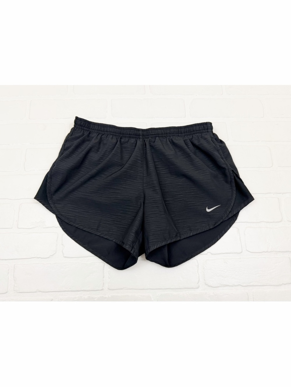 Nike Womens Running Shorts With Brief Liner Black Size Small